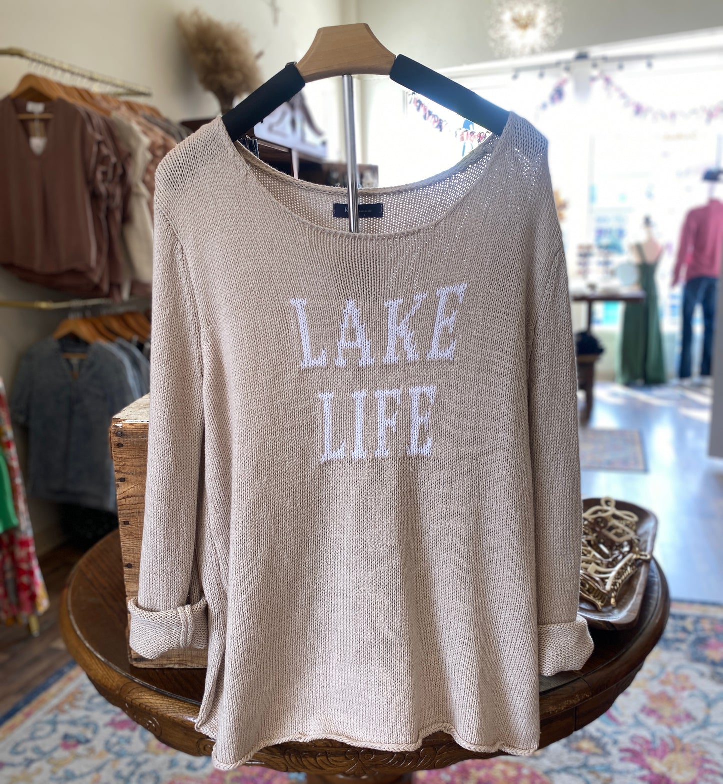 LAKE LIFE KHAKI SWEATER