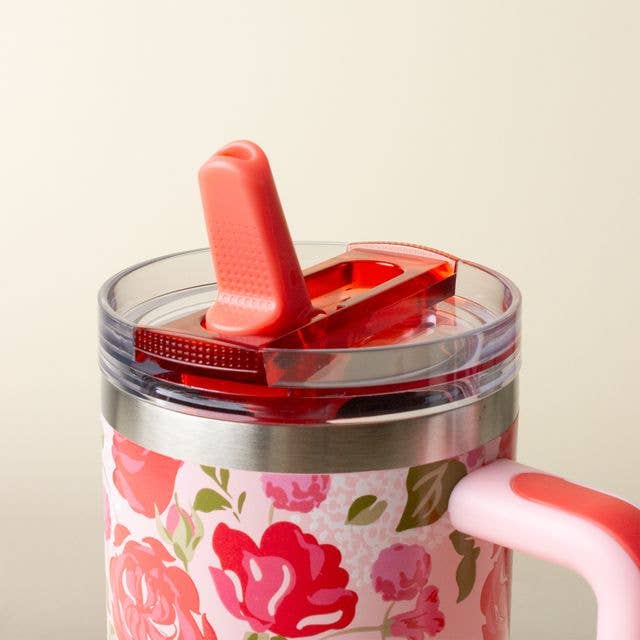 Rose Garden 40 oz Flip Straw Tumbler