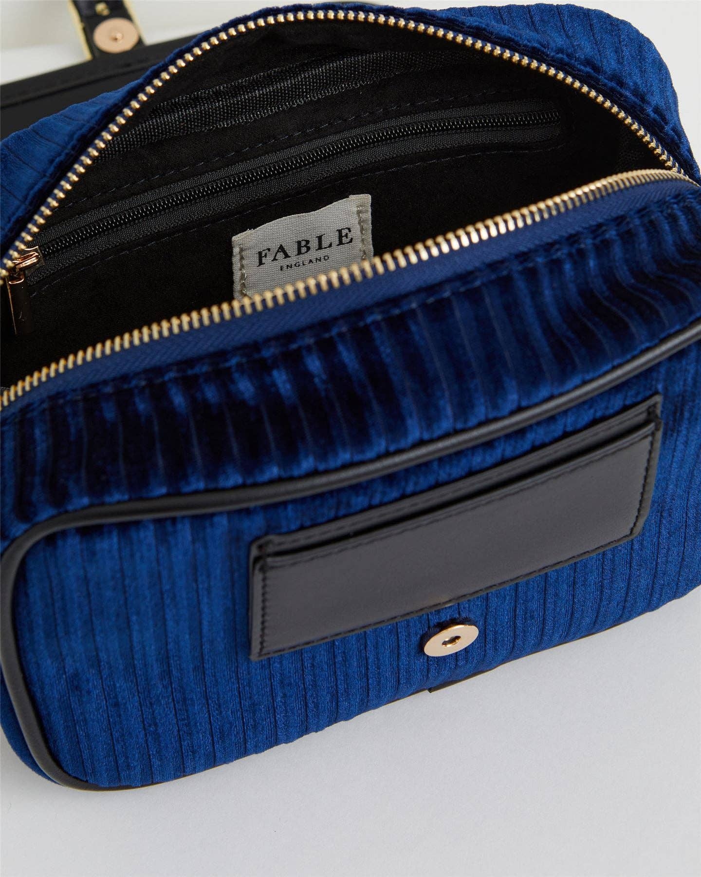 Vivianne Velvet Camera Purse in Sapphire Blue by Fable